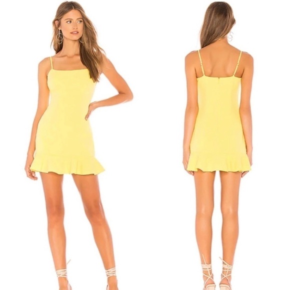 NWT Lovers + Friends Teddy Mini Dress in Lemon - Picture 1 of 10